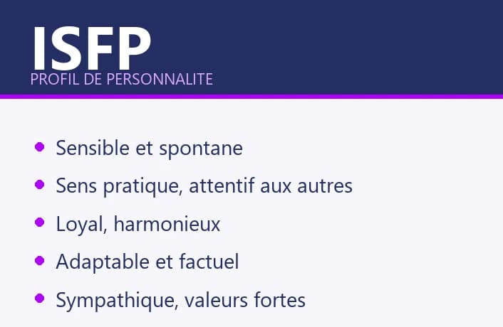 Les traits caractéristiques de la personnalité ISFP